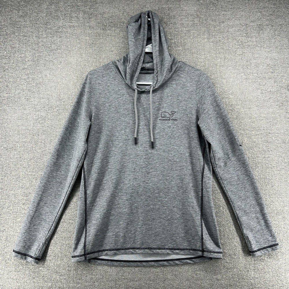 Vineyard Vines Performance Hoodie Men Size Medium Gray Logo Casual